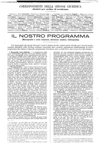 Sinossi giuridica compendio ordinato di giurisprudenza, scienza e bibliografia ...