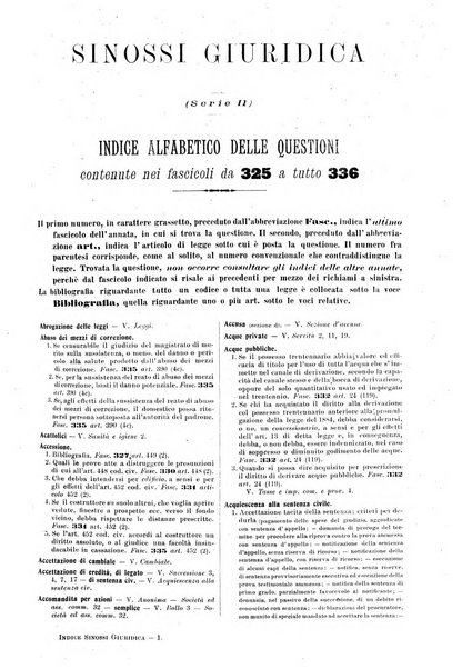 Sinossi giuridica compendio ordinato di giurisprudenza, scienza e bibliografia ...