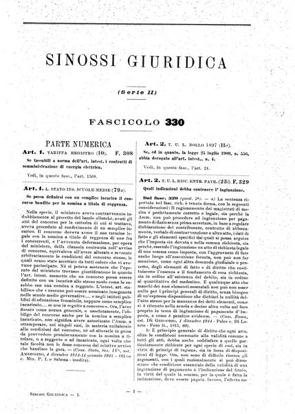 Sinossi giuridica compendio ordinato di giurisprudenza, scienza e bibliografia ...