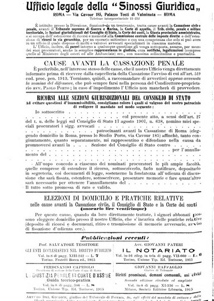 Sinossi giuridica compendio ordinato di giurisprudenza, scienza e bibliografia ...