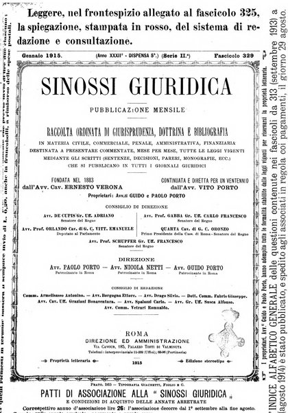 Sinossi giuridica compendio ordinato di giurisprudenza, scienza e bibliografia ...