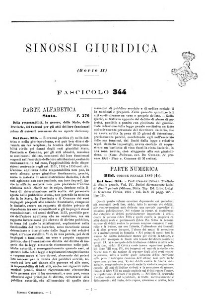 Sinossi giuridica compendio ordinato di giurisprudenza, scienza e bibliografia ...