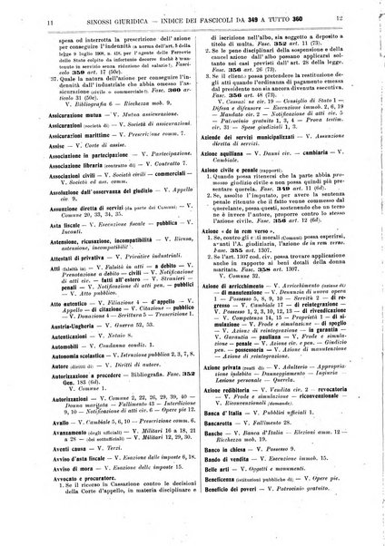 Sinossi giuridica compendio ordinato di giurisprudenza, scienza e bibliografia ...