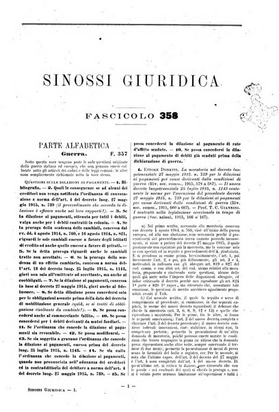 Sinossi giuridica compendio ordinato di giurisprudenza, scienza e bibliografia ...