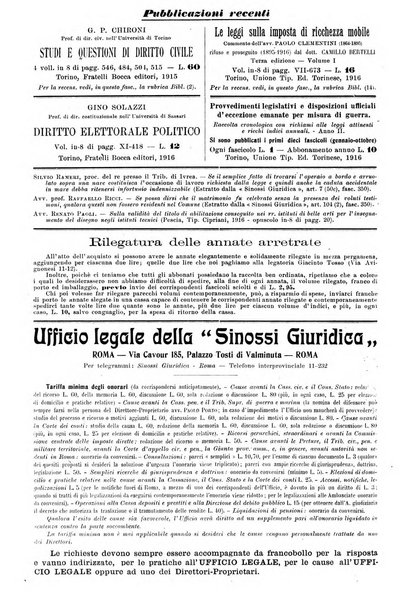 Sinossi giuridica compendio ordinato di giurisprudenza, scienza e bibliografia ...