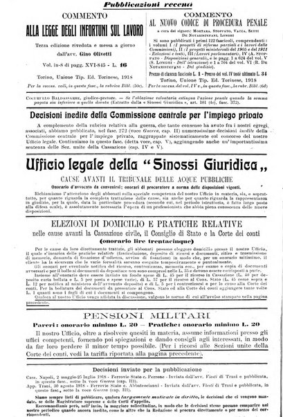 Sinossi giuridica compendio ordinato di giurisprudenza, scienza e bibliografia ...