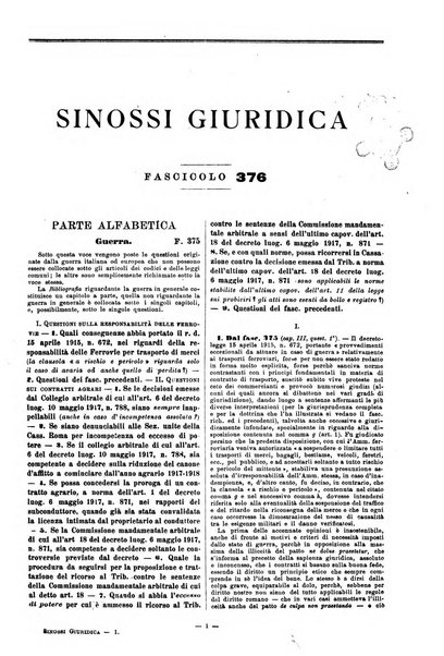 Sinossi giuridica compendio ordinato di giurisprudenza, scienza e bibliografia ...