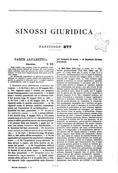 Sinossi giuridica compendio ordinato di giurisprudenza, scienza e bibliografia ...