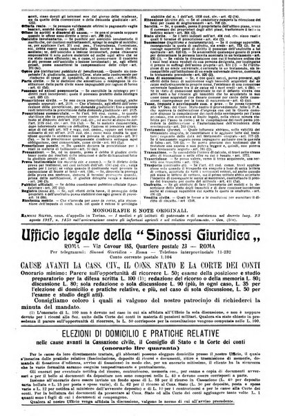 Sinossi giuridica compendio ordinato di giurisprudenza, scienza e bibliografia ...