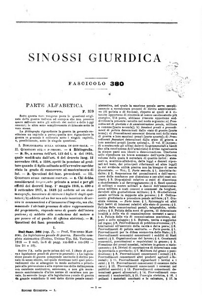 Sinossi giuridica compendio ordinato di giurisprudenza, scienza e bibliografia ...