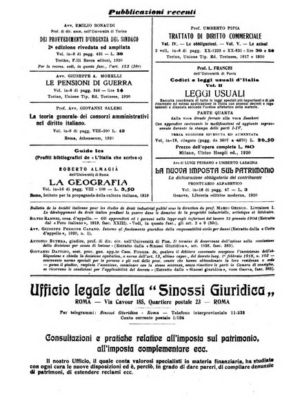 Sinossi giuridica compendio ordinato di giurisprudenza, scienza e bibliografia ...