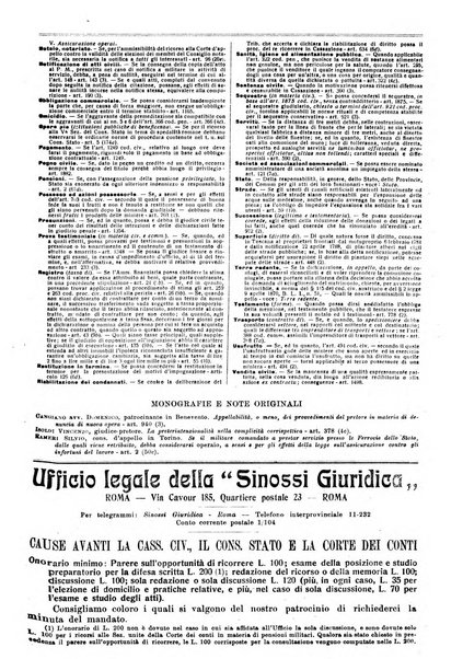 Sinossi giuridica compendio ordinato di giurisprudenza, scienza e bibliografia ...