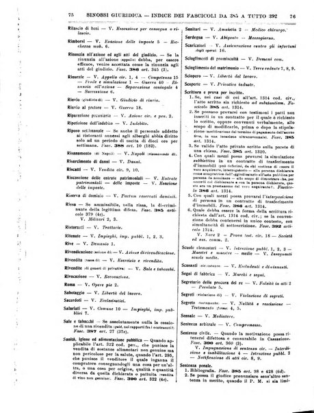 Sinossi giuridica compendio ordinato di giurisprudenza, scienza e bibliografia ...