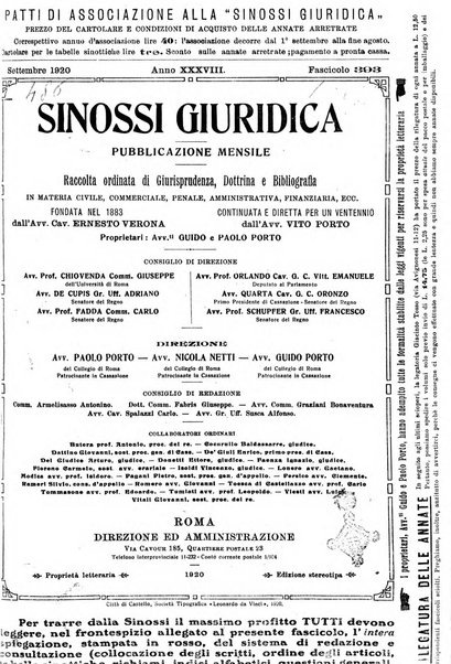 Sinossi giuridica compendio ordinato di giurisprudenza, scienza e bibliografia ...