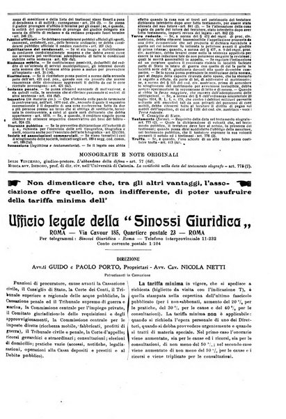 Sinossi giuridica compendio ordinato di giurisprudenza, scienza e bibliografia ...