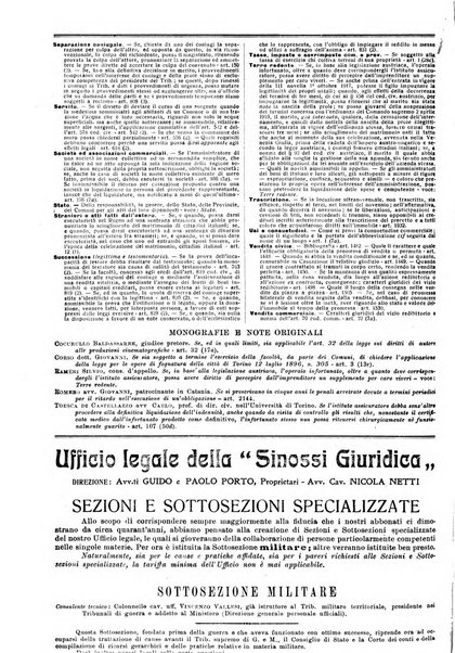 Sinossi giuridica compendio ordinato di giurisprudenza, scienza e bibliografia ...