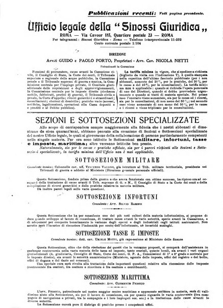 Sinossi giuridica compendio ordinato di giurisprudenza, scienza e bibliografia ...