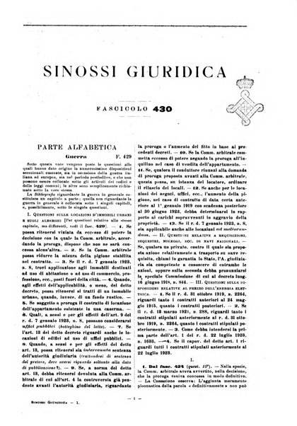 Sinossi giuridica compendio ordinato di giurisprudenza, scienza e bibliografia ...