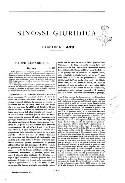 Sinossi giuridica compendio ordinato di giurisprudenza, scienza e bibliografia ...