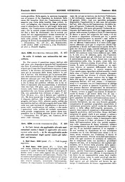 Sinossi giuridica compendio ordinato di giurisprudenza, scienza e bibliografia ...