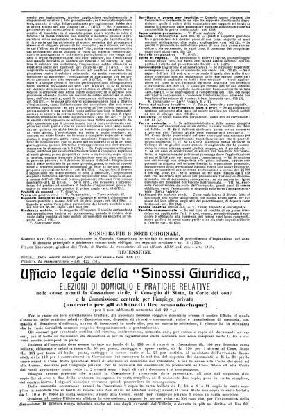 Sinossi giuridica compendio ordinato di giurisprudenza, scienza e bibliografia ...