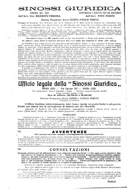 Sinossi giuridica compendio ordinato di giurisprudenza, scienza e bibliografia ...