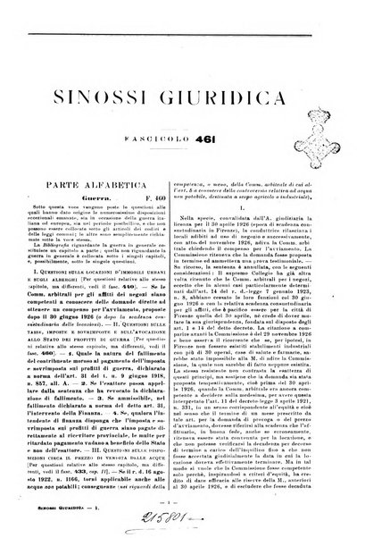 Sinossi giuridica compendio ordinato di giurisprudenza, scienza e bibliografia ...