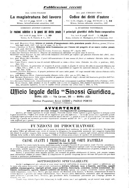 Sinossi giuridica compendio ordinato di giurisprudenza, scienza e bibliografia ...