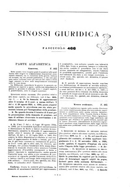 Sinossi giuridica compendio ordinato di giurisprudenza, scienza e bibliografia ...