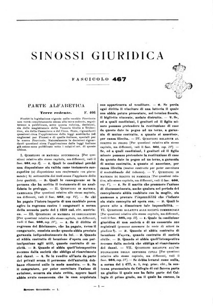 Sinossi giuridica compendio ordinato di giurisprudenza, scienza e bibliografia ...