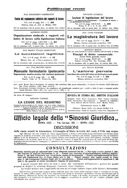 Sinossi giuridica compendio ordinato di giurisprudenza, scienza e bibliografia ...