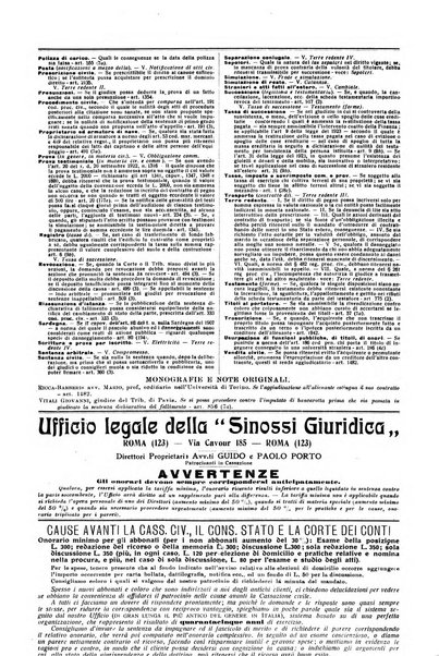 Sinossi giuridica compendio ordinato di giurisprudenza, scienza e bibliografia ...