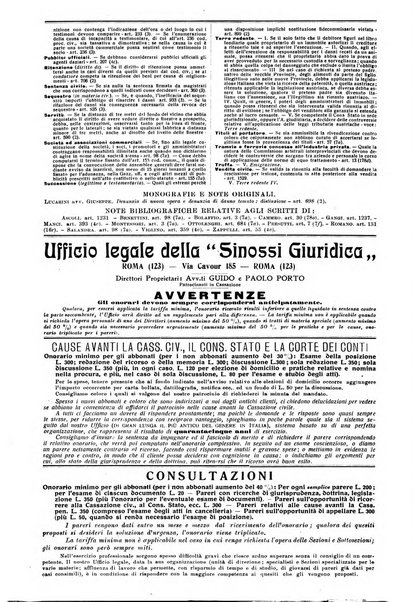 Sinossi giuridica compendio ordinato di giurisprudenza, scienza e bibliografia ...