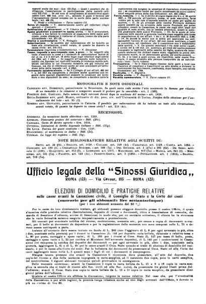 Sinossi giuridica compendio ordinato di giurisprudenza, scienza e bibliografia ...