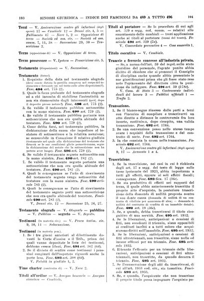 Sinossi giuridica compendio ordinato di giurisprudenza, scienza e bibliografia ...