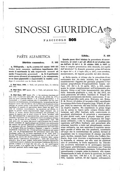 Sinossi giuridica compendio ordinato di giurisprudenza, scienza e bibliografia ...