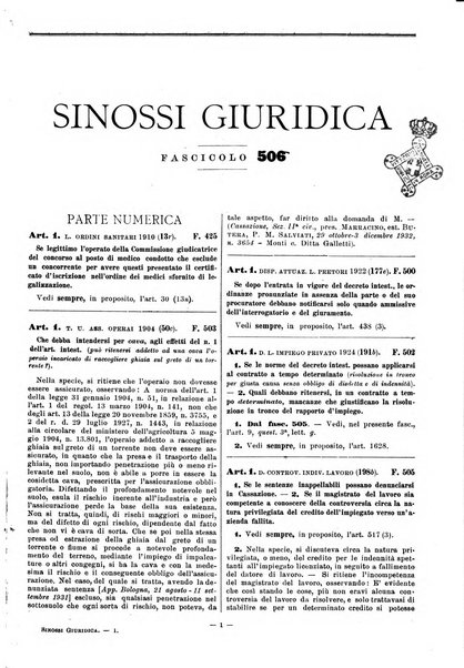 Sinossi giuridica compendio ordinato di giurisprudenza, scienza e bibliografia ...