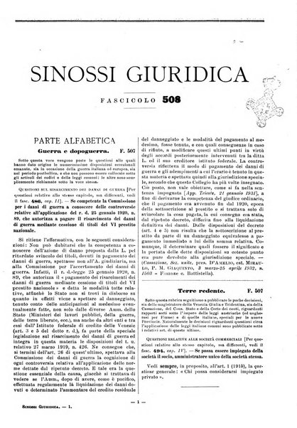 Sinossi giuridica compendio ordinato di giurisprudenza, scienza e bibliografia ...