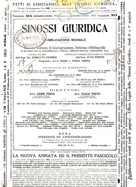 Sinossi giuridica compendio ordinato di giurisprudenza, scienza e bibliografia ...