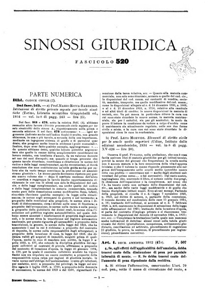 Sinossi giuridica compendio ordinato di giurisprudenza, scienza e bibliografia ...