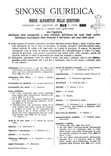 Sinossi giuridica compendio ordinato di giurisprudenza, scienza e bibliografia ...