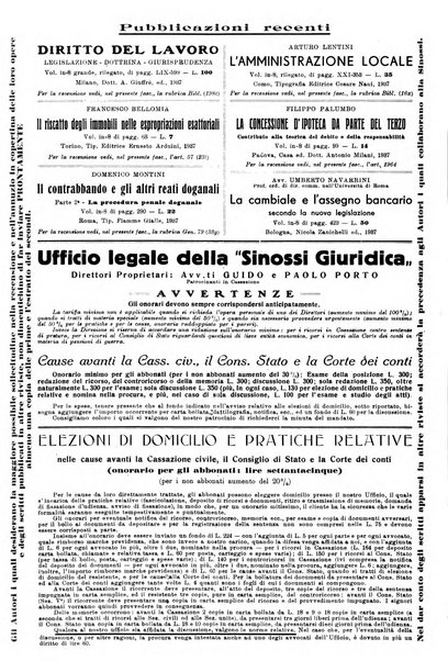 Sinossi giuridica compendio ordinato di giurisprudenza, scienza e bibliografia ...