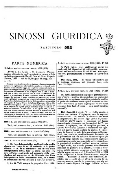 Sinossi giuridica compendio ordinato di giurisprudenza, scienza e bibliografia ...