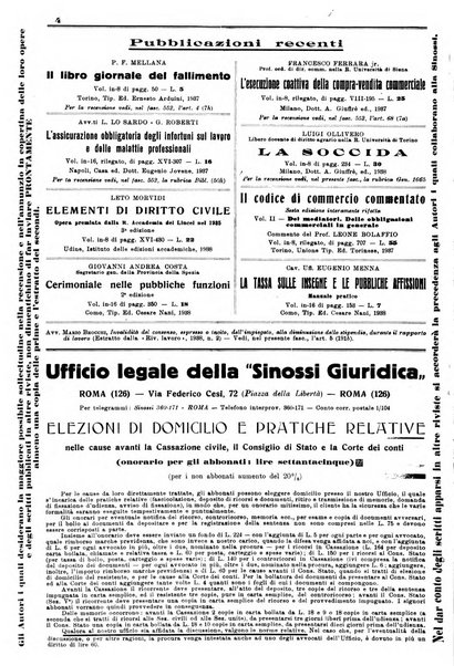 Sinossi giuridica compendio ordinato di giurisprudenza, scienza e bibliografia ...