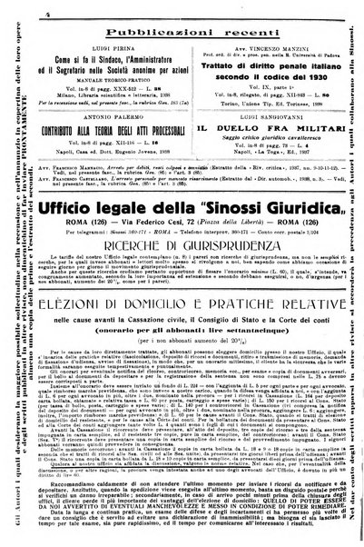 Sinossi giuridica compendio ordinato di giurisprudenza, scienza e bibliografia ...