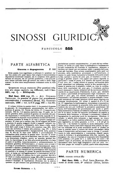 Sinossi giuridica compendio ordinato di giurisprudenza, scienza e bibliografia ...