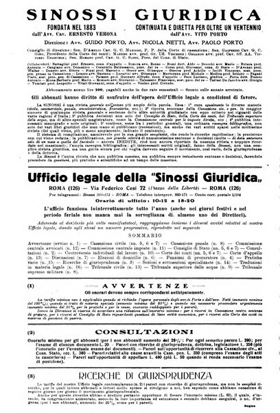 Sinossi giuridica compendio ordinato di giurisprudenza, scienza e bibliografia ...