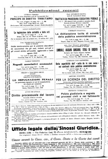 Sinossi giuridica compendio ordinato di giurisprudenza, scienza e bibliografia ...