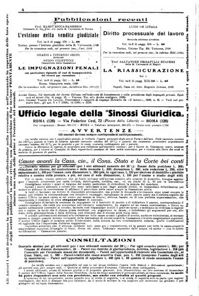 Sinossi giuridica compendio ordinato di giurisprudenza, scienza e bibliografia ...