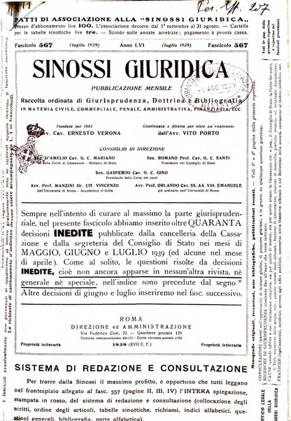 Sinossi giuridica compendio ordinato di giurisprudenza, scienza e bibliografia ...